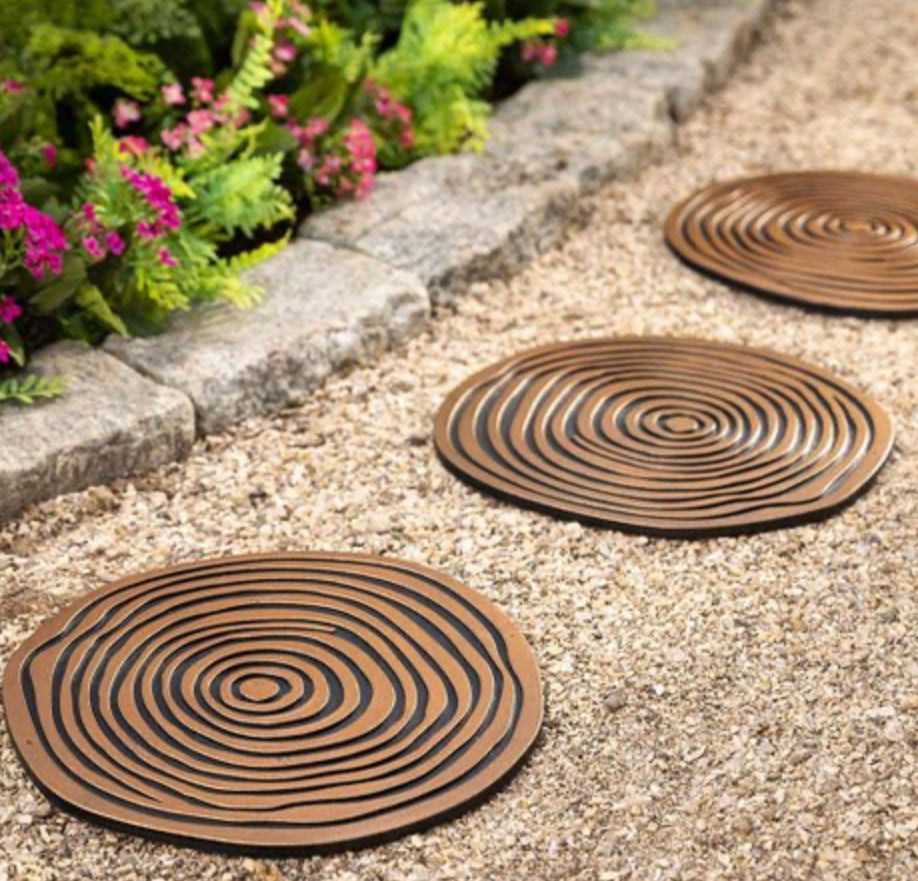 tree ring rubber RECYCLED RUBBER STEPPING STONES set of 3 Tree Ring Pattern – Lee's Shops at Wagner Square
