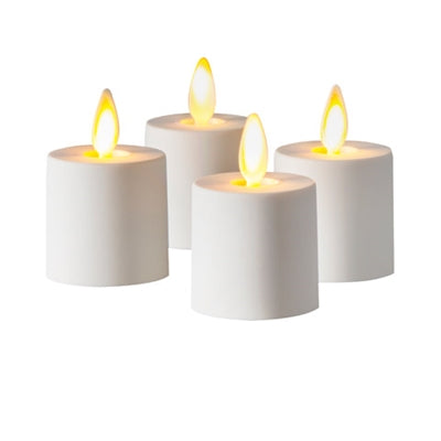 Luminara Flameless Battery Tealight Candles – Set Of 4 Ivory With Moving Wick & Timer